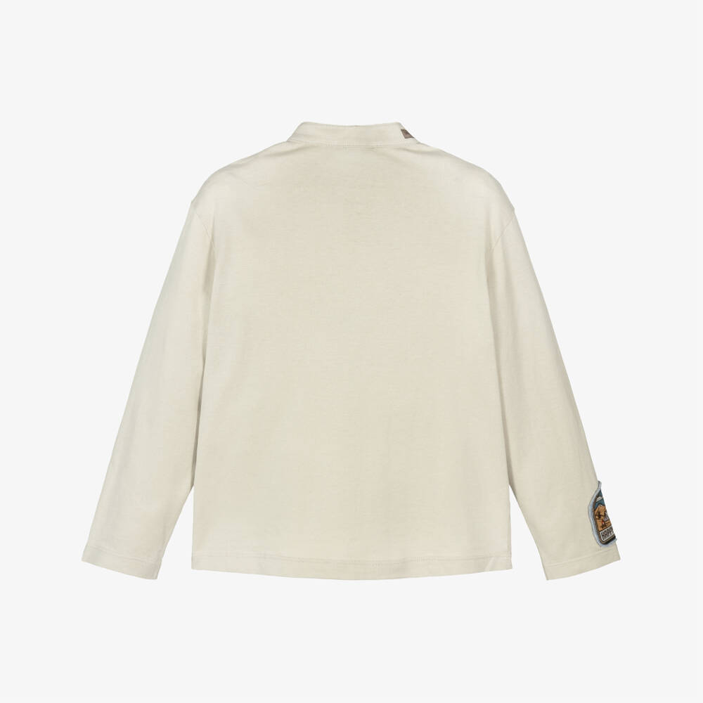 Dolce & Gabbana-قميص بشعار بوصلة قطن لون بيج للأولاد | Childrensalon