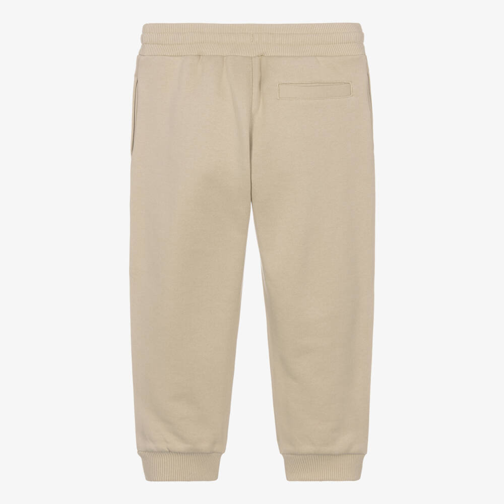 Dolce & Gabbana-Boys Beige Cotton Jogger with Embroidered DG Logo | Childrensalon