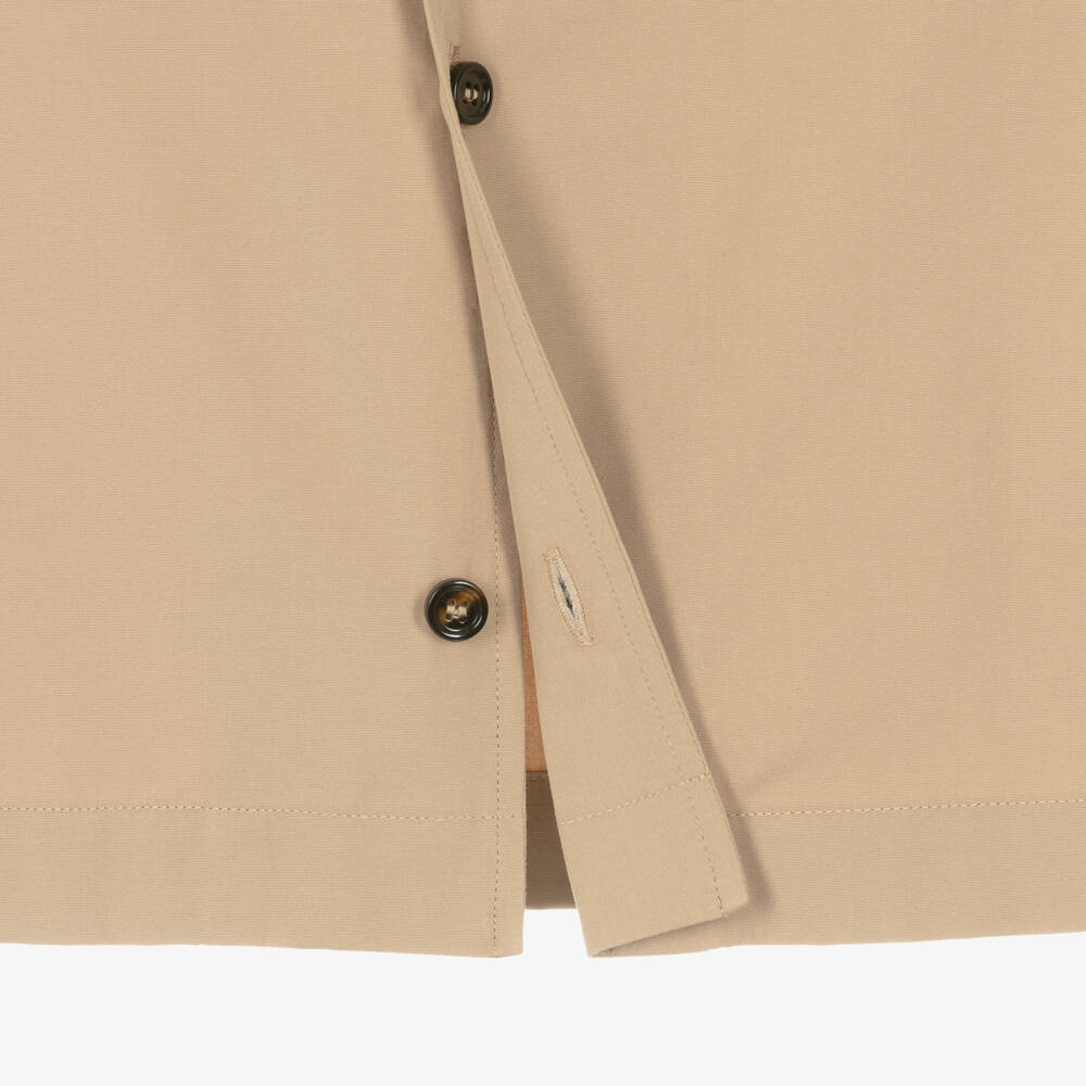 Dolce & Gabbana-Boys Beige Cotton Shirt with Logo Patch Pocket | Childrensalon