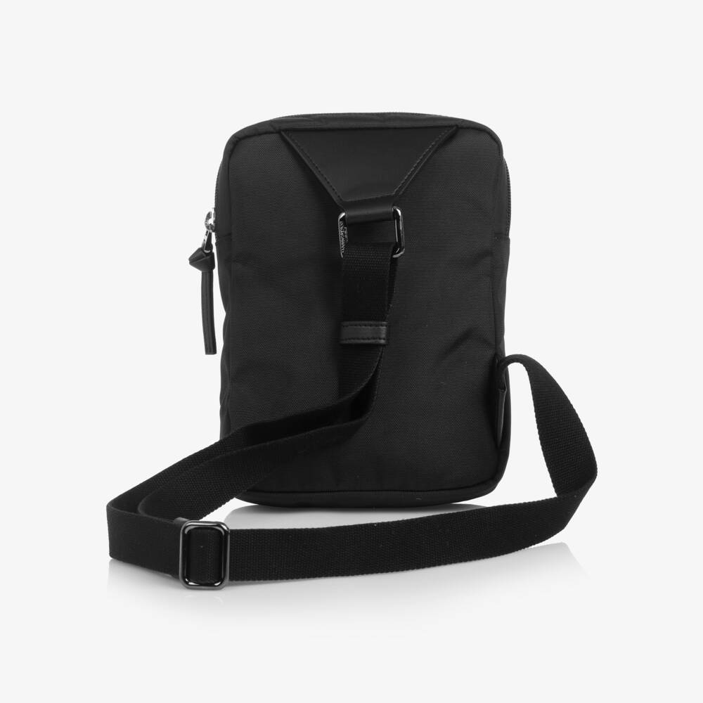 Dolce & Gabbana-Boys Black Canvas DG Logo Crossbody Bag (21cm) | Childrensalon