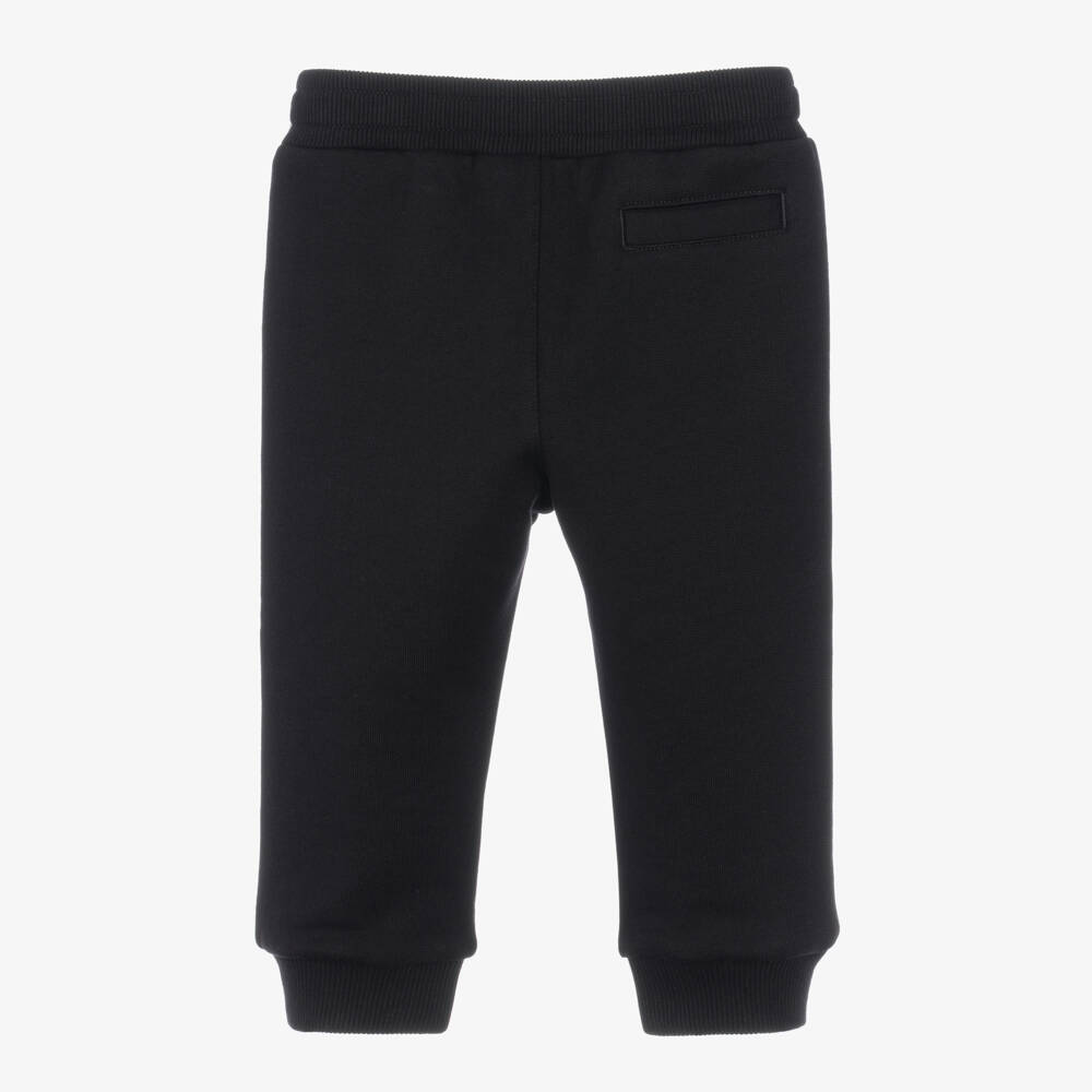 Dolce & Gabbana-Boys Black Cotton DG Crest Logo Joggers | Childrensalon