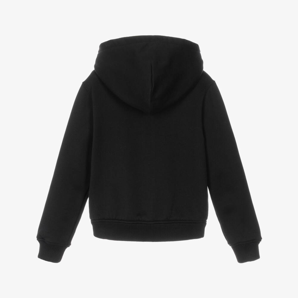 Dolce & Gabbana-Boys Black Cotton DG Crest Logo Zip-Up Hoodie | Childrensalon