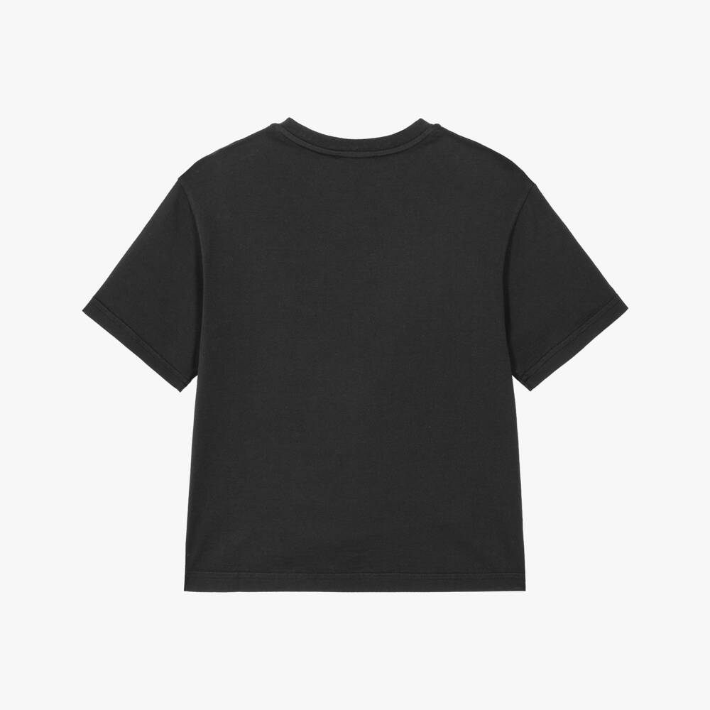Dolce & Gabbana-Boys Black Cotton DG Logo T-Shirt | Childrensalon