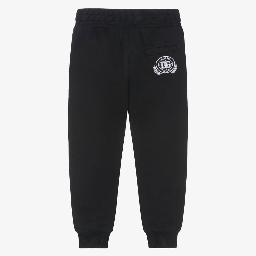 Dolce & Gabbana-Джоггеры черные из хлопка с логотипом DG для мальчиков | Childrensalon