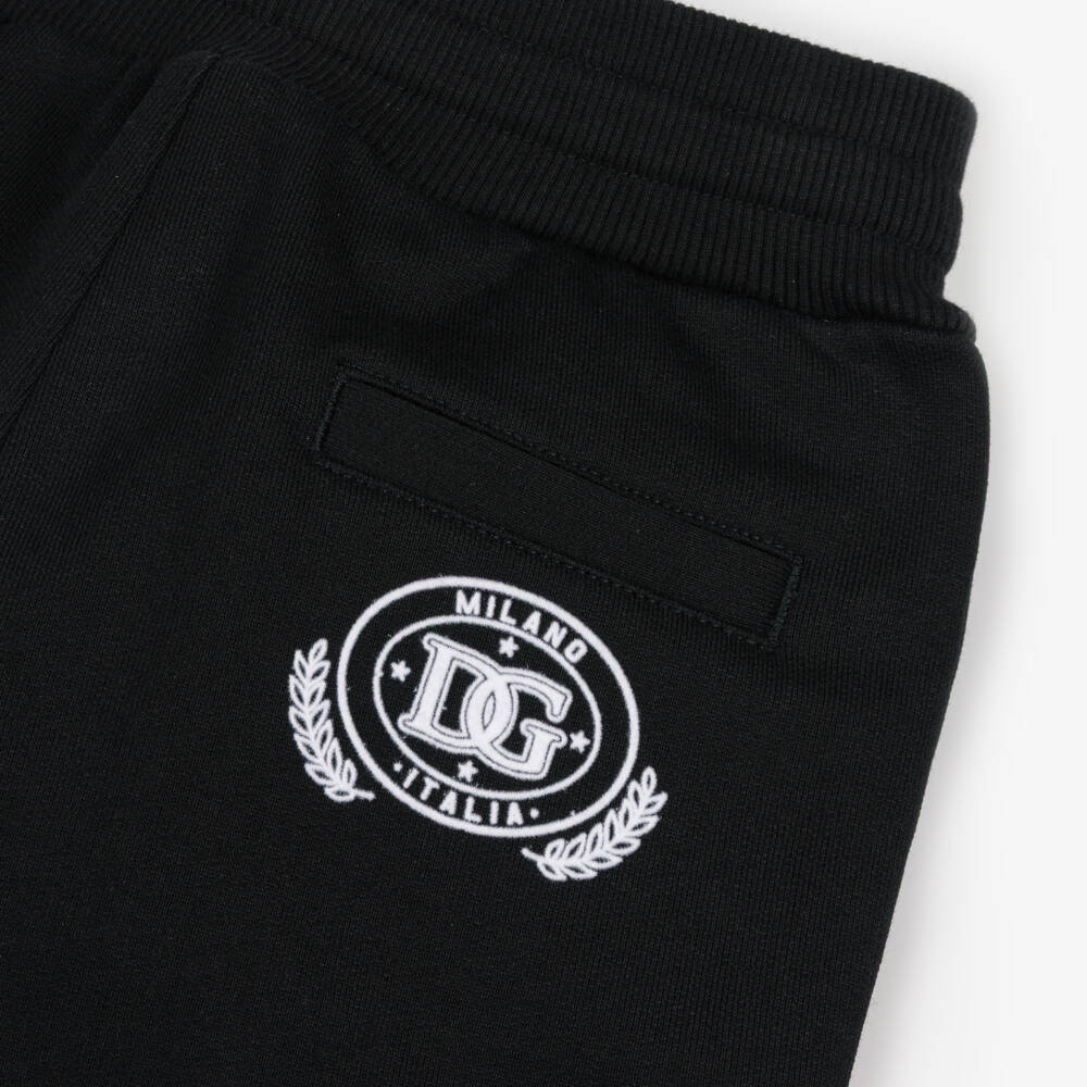Dolce & Gabbana-Джоггеры черные из хлопка с логотипом DG для мальчиков | Childrensalon