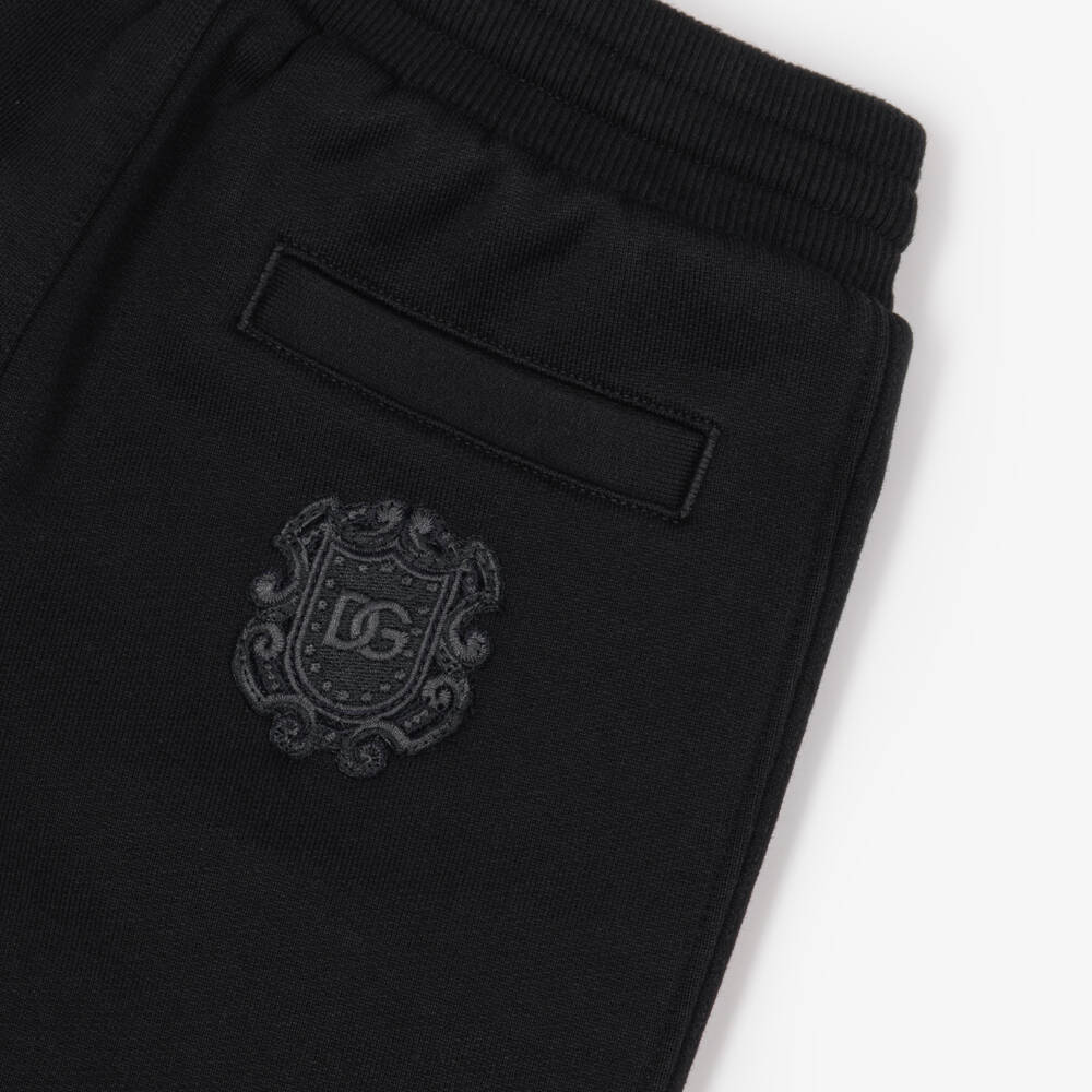 Dolce & Gabbana-Boys Black Cotton Jersey Straight Leg Joggers | Childrensalon