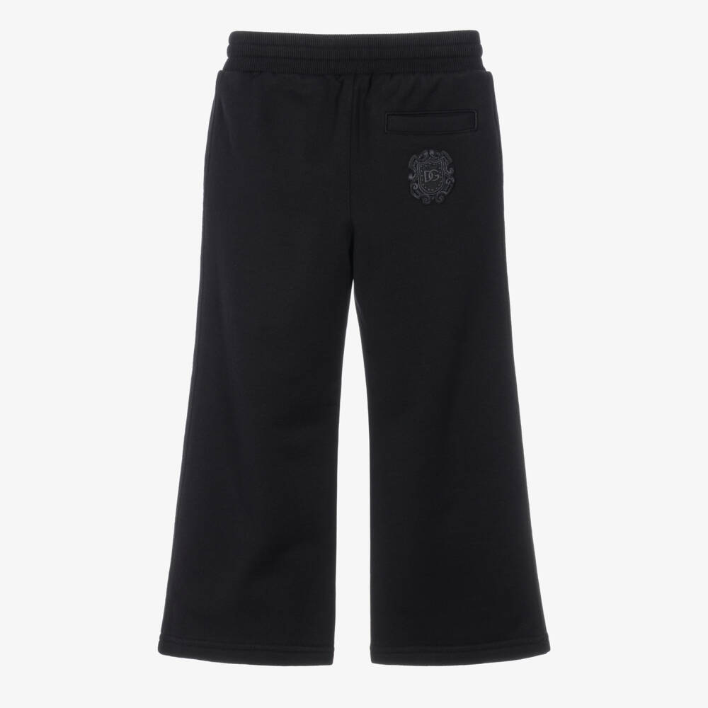 Dolce & Gabbana-Boys Black Cotton Jersey Straight Leg Joggers | Childrensalon