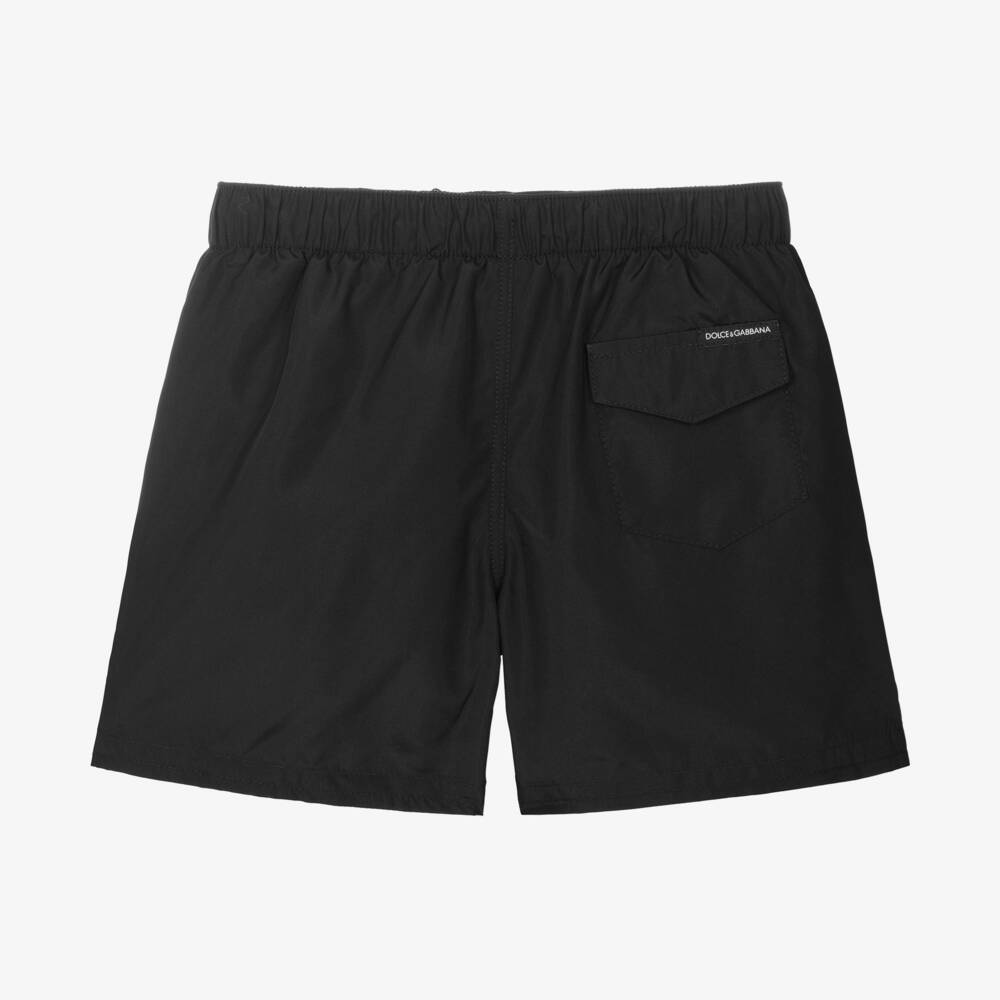 Dolce & Gabbana-Boys Black DG Swim Shorts | Childrensalon