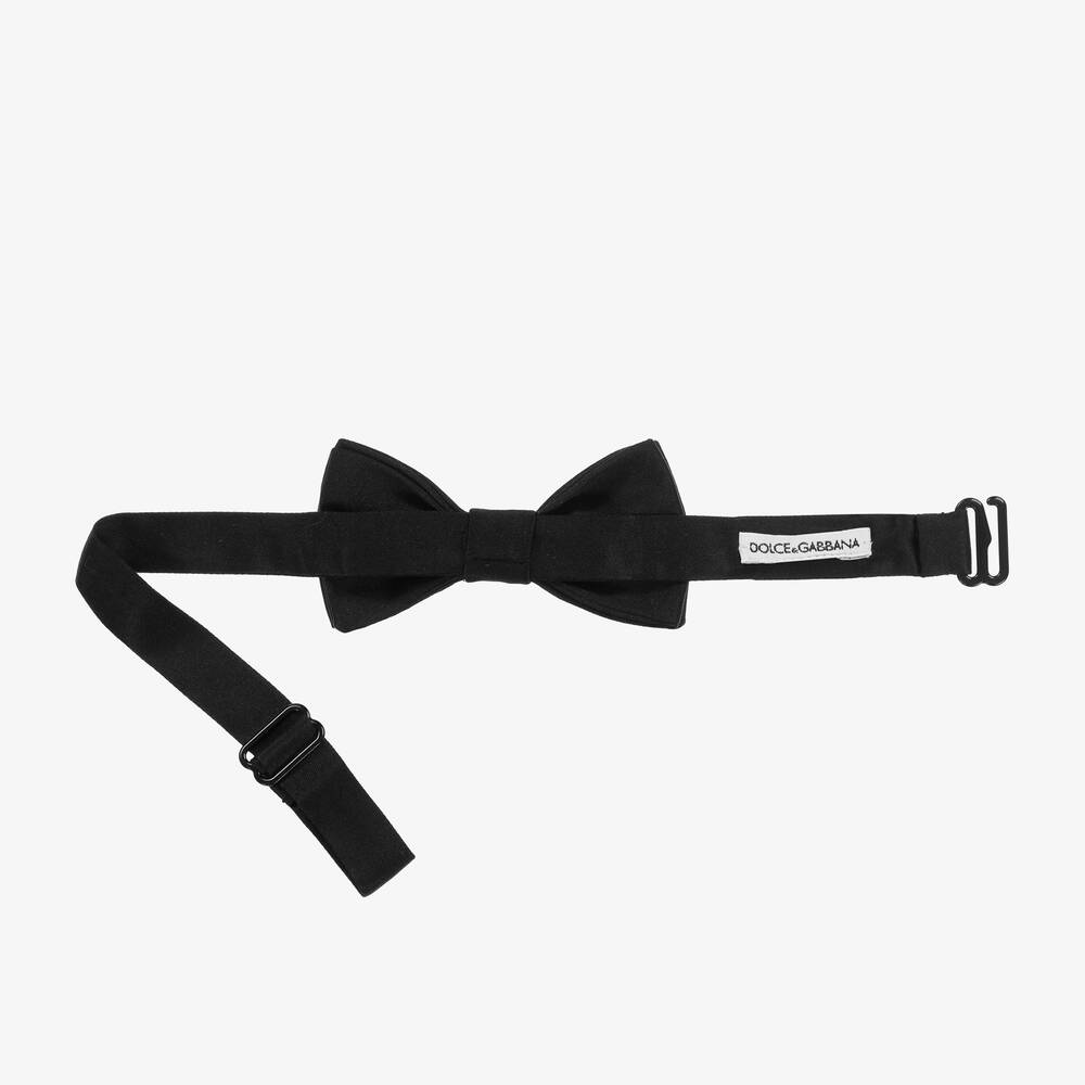 Dolce & Gabbana-Boys Black Silk Bow Tie | Childrensalon