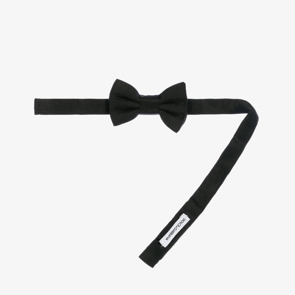 Dolce & Gabbana-Boys Black Silk Bow Tie | Childrensalon
