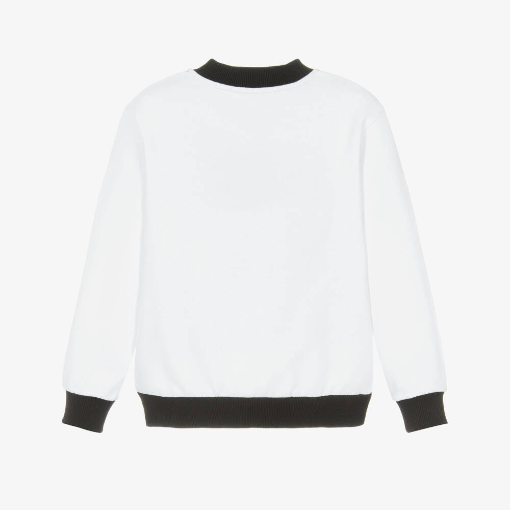 Dolce & Gabbana-Boys Black & White Majolica Embroidery Sweatshirt | Childrensalon