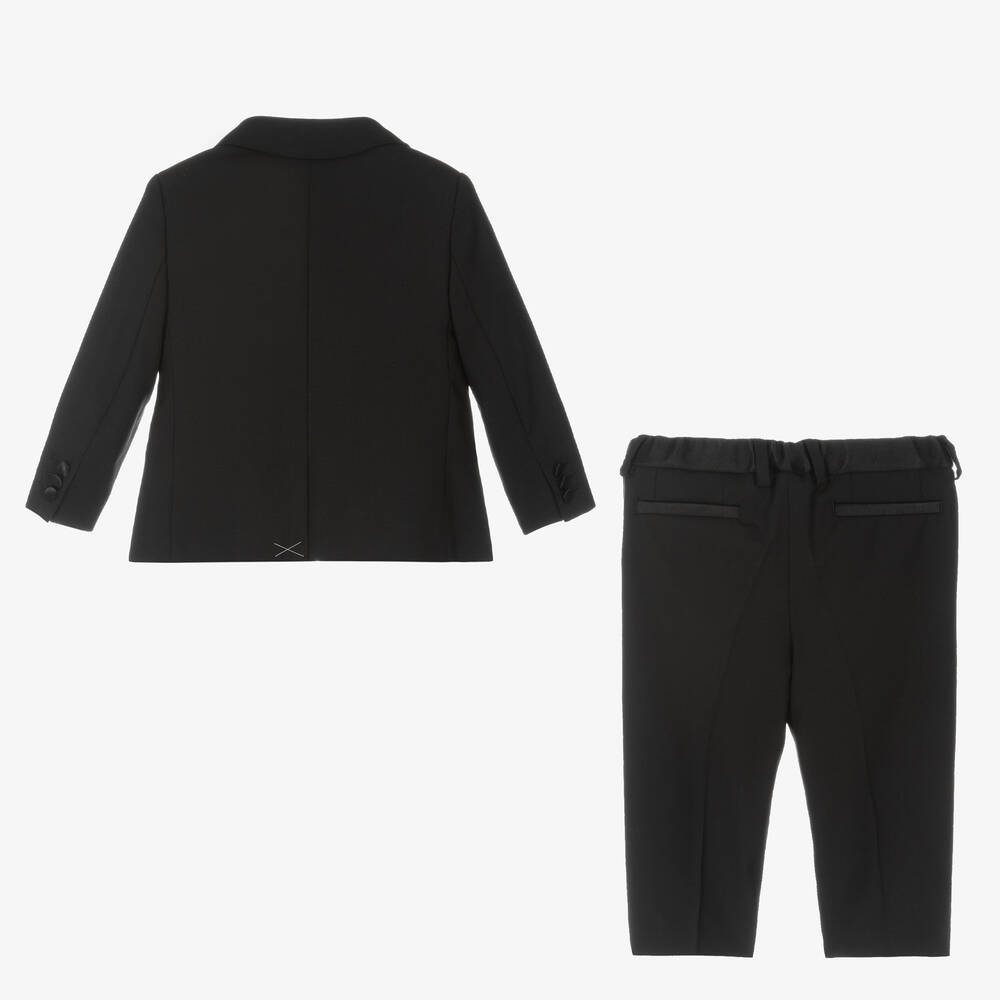 Dolce & Gabbana-Boys Black Wool 2 Piece Suit | Childrensalon