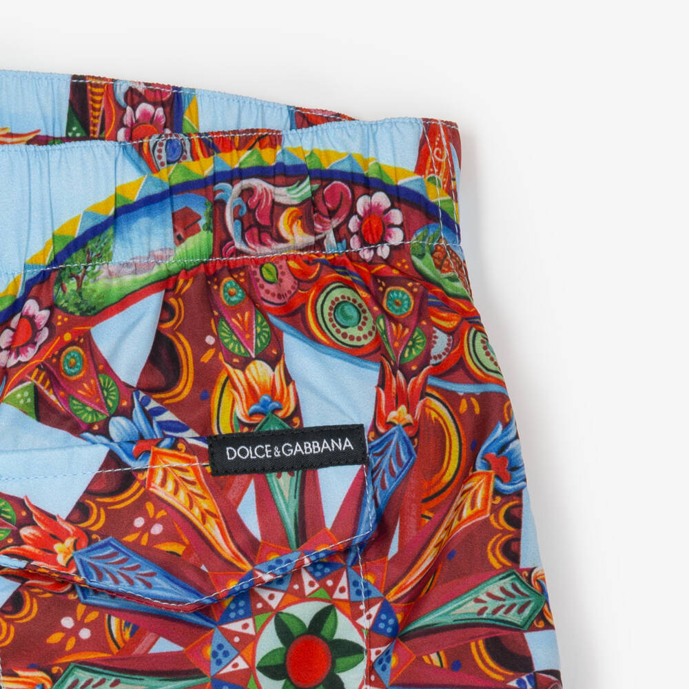 Dolce & Gabbana-Boys Blue Carretto Swim Shorts | Childrensalon