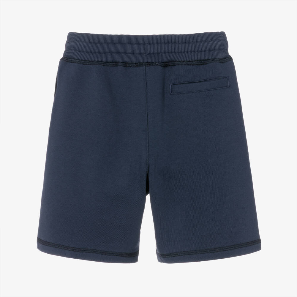 Dolce & Gabbana-Boys Blue Cotton Jersey Felted Logo Shorts | Childrensalon