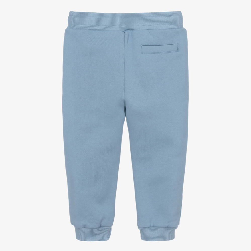 Dolce & Gabbana-Boys Blue Cotton Leopard Motif Joggers | Childrensalon