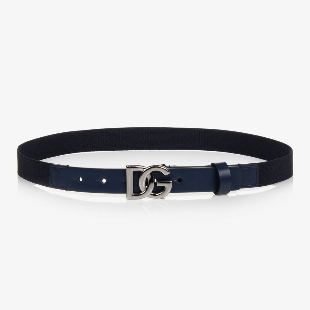 Dolce & Gabbana-حزام لون أسود وكحلي للأولاد | Childrensalon