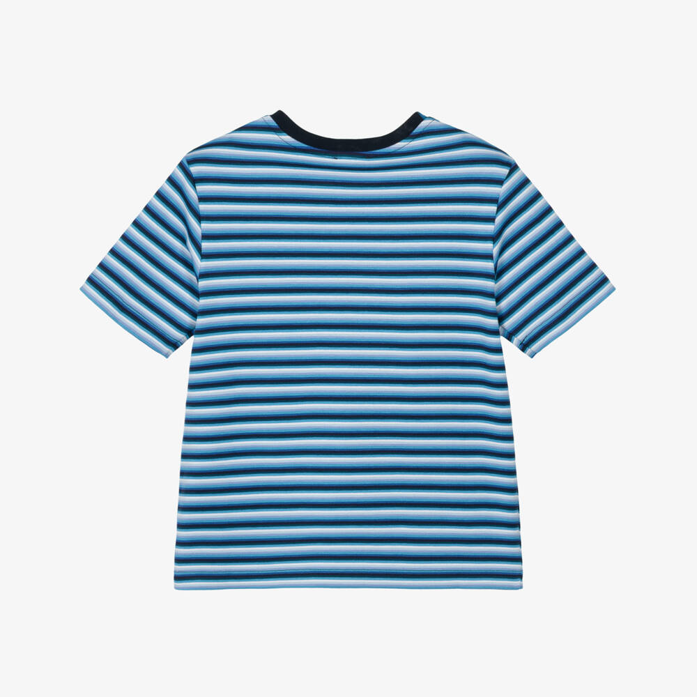 Dolce & Gabbana-Boys Blue Striped Jersey Crew Neck T-Shirt | Childrensalon