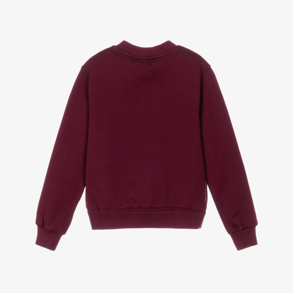 Dolce & Gabbana-Boys Burgundy Cotton Sweatshirt with Logo Embroidery | Childrensalon