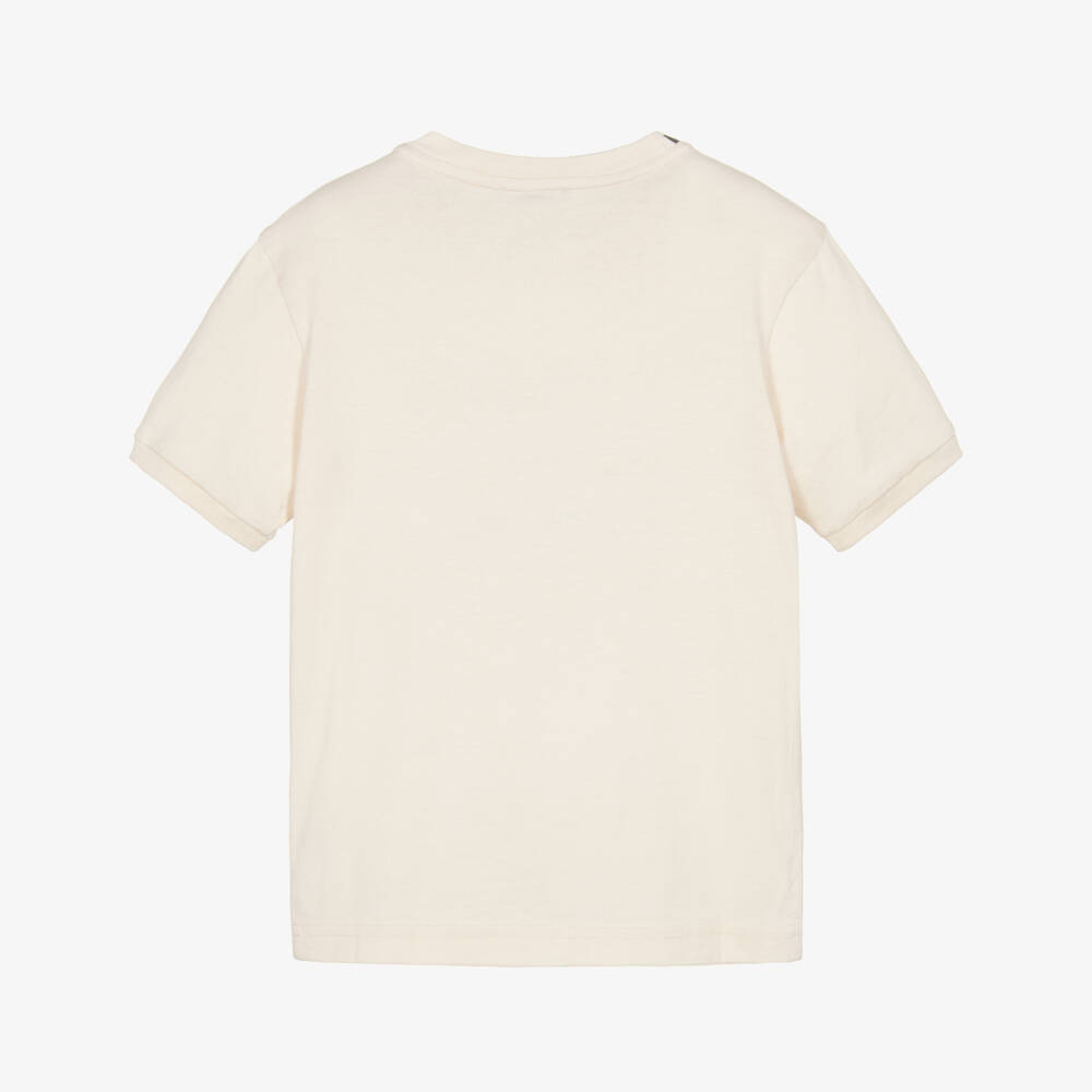 Dolce & Gabbana-Boys Cream Cotton Mountain Explorer Print T-Shirt | Childrensalon
