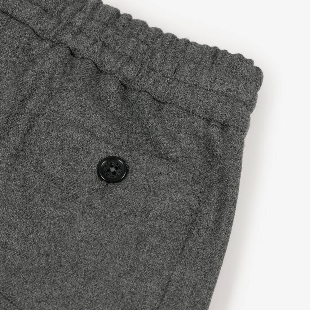 Dolce & Gabbana-Boys Grey Brushed Twill  Drawstring Trousers | Childrensalon