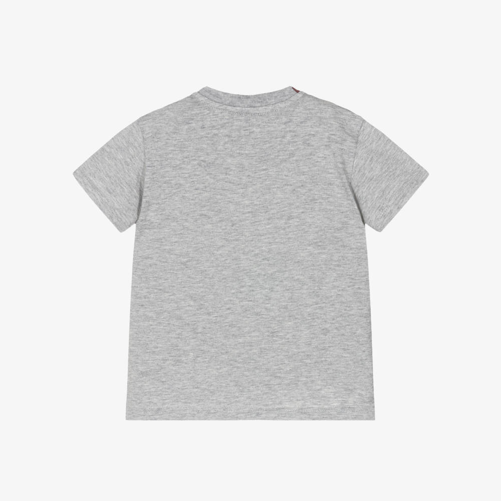 Dolce & Gabbana-Boys Grey Cotton DG Logo Crest T-Shirt | Childrensalon