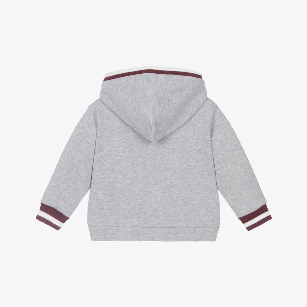 Dolce & Gabbana-Boys Grey Marl Cotton Zip-Up Hoodie | Childrensalon