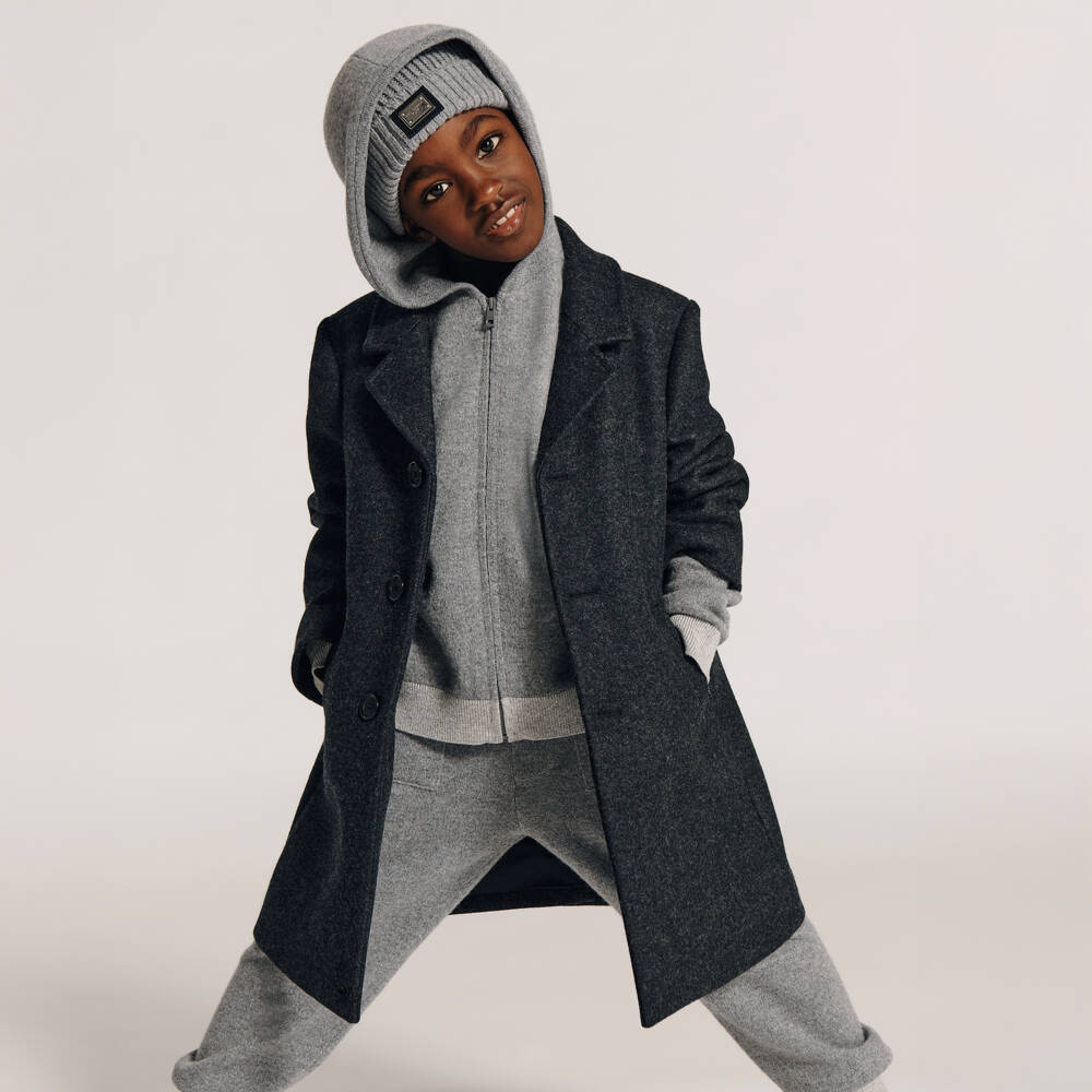 Dolce & Gabbana-Boys Grey Wool & Cashmere Joggers | Childrensalon