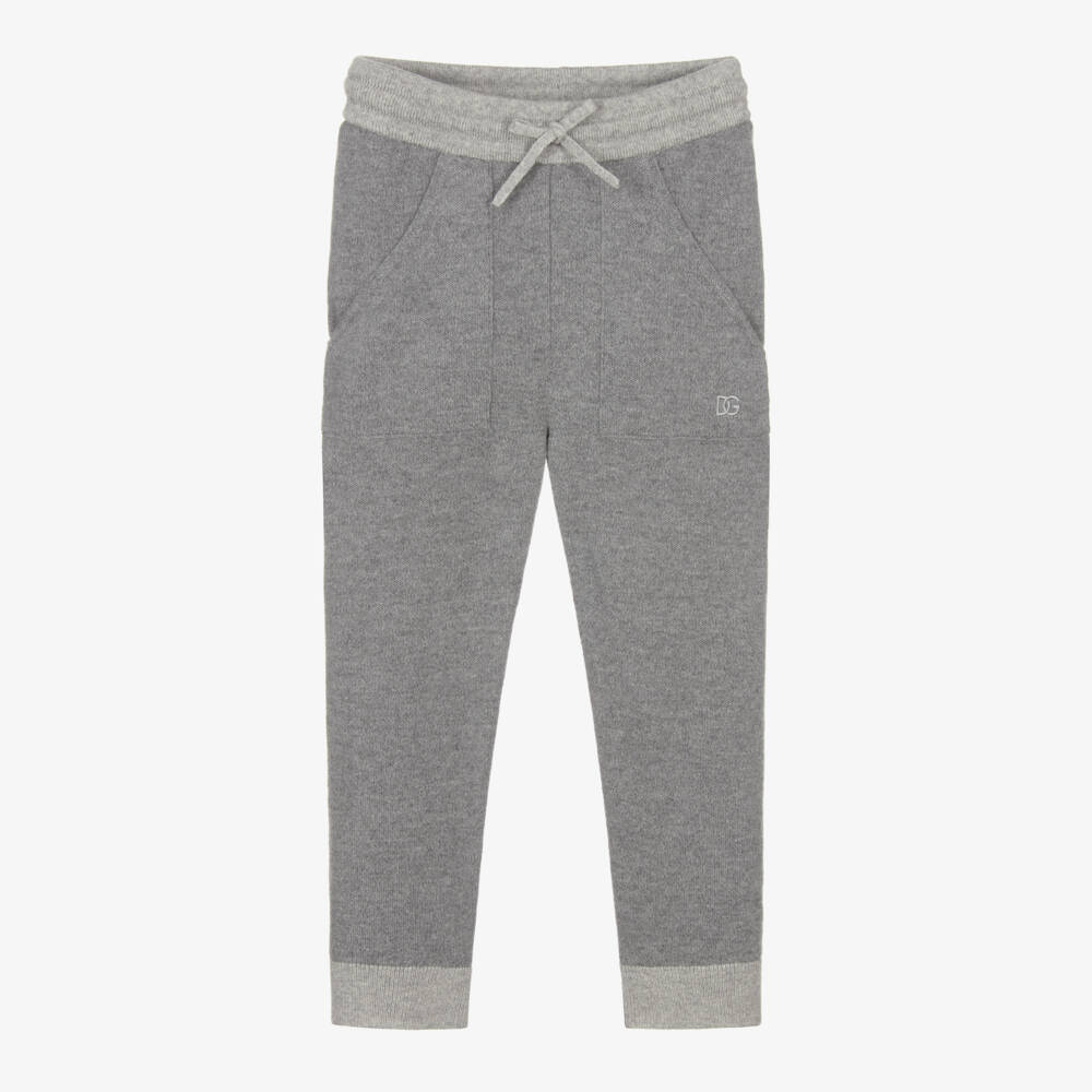Dolce & Gabbana-Boys Grey Wool & Cashmere Joggers | Childrensalon