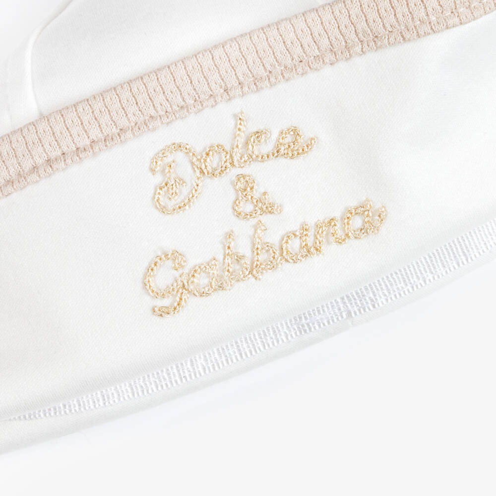 Dolce & Gabbana-Boys Ivory & Beige Cotton Sailor Hat | Childrensalon