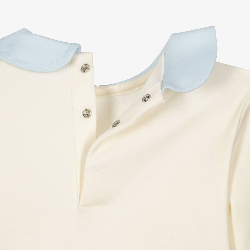 Dolce & Gabbana-Boys Ivory Cotton Top with Baby Leopard & DG Logo | Childrensalon