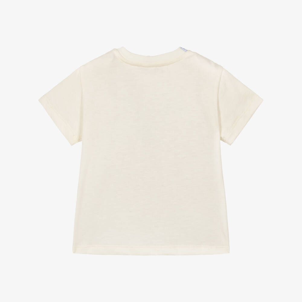 Dolce & Gabbana-Boys Ivory T-Shirt with Leopard Cub Illustration | Childrensalon