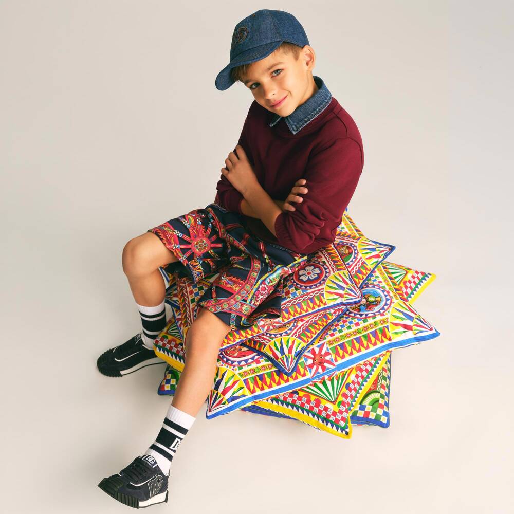 Dolce & Gabbana-Boys Navy Blue DG Athletic Trainers | Childrensalon