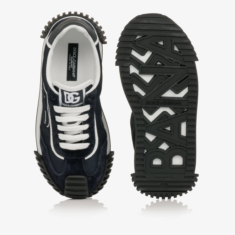 Dolce & Gabbana-Boys Navy Blue DG Athletic Trainers | Childrensalon