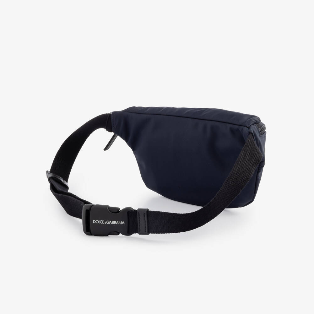 Dolce & Gabbana-Boys Navy Blue DG Logo Belt Bag (23cm) | Childrensalon