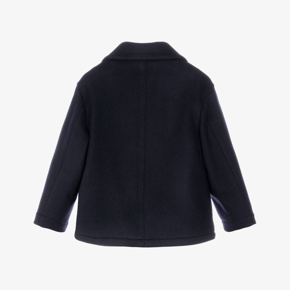 Dolce & Gabbana-Boys Navy Blue Double-Breasted Jacket | Childrensalon