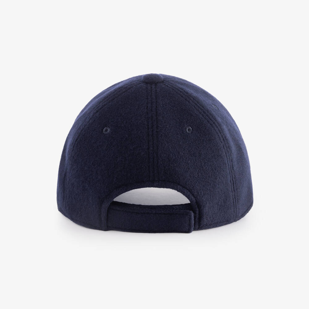 Dolce & Gabbana-Boys Navy Blue Felted Wool Logo Cap | Childrensalon