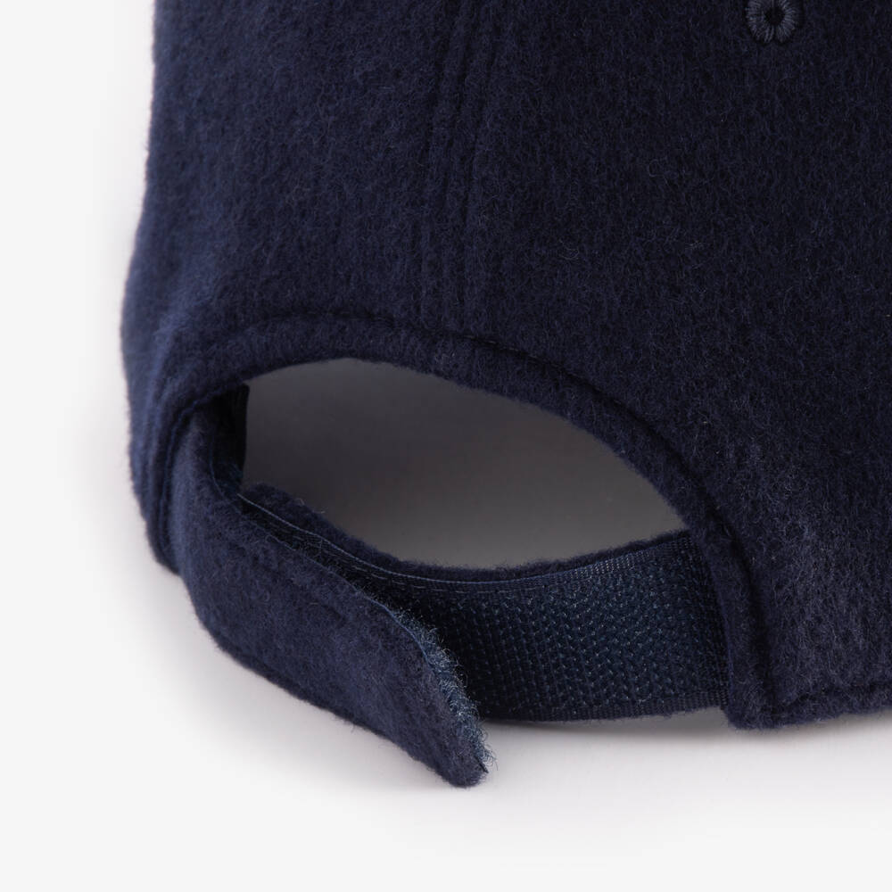 Dolce & Gabbana-Boys Navy Blue Felted Wool Logo Cap | Childrensalon