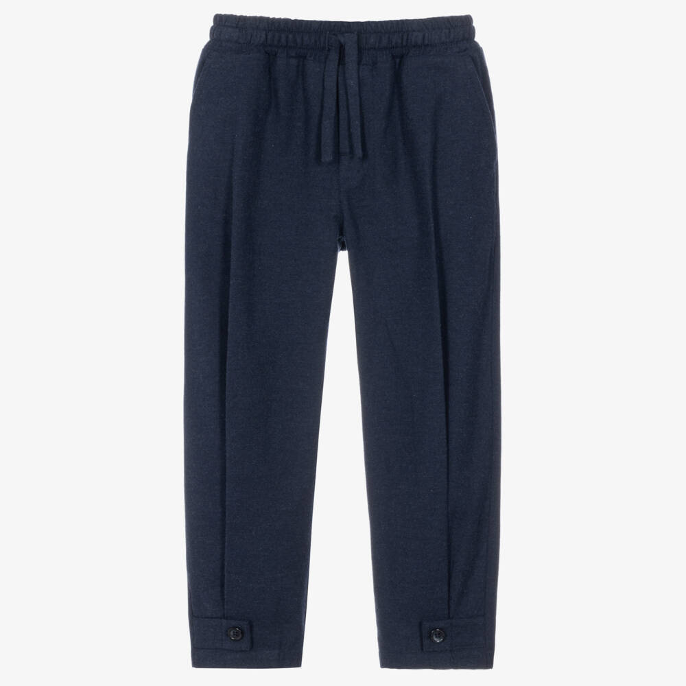 Dolce & Gabbana-Boys Navy Blue Marina Monogram Trousers | Childrensalon
