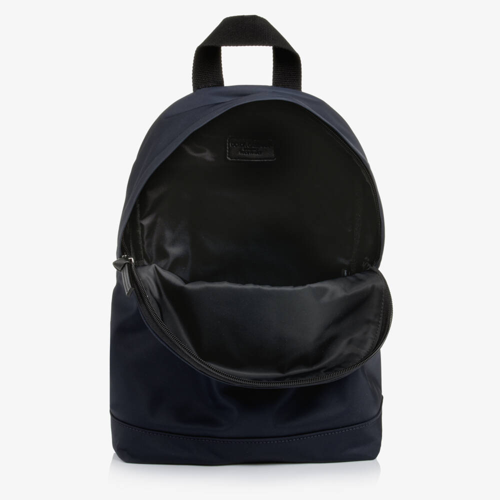 Dolce & Gabbana-Boys Navy Blue Nylon Backpack with DG Logo (31cm) | Childrensalon