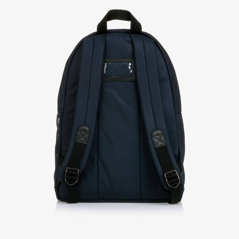 Dolce & Gabbana-Boys Navy Blue Nylon Backpack with DG Patch (41cm) | Childrensalon