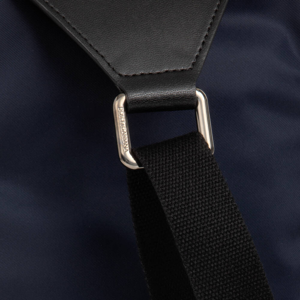 Dolce & Gabbana-Boys Navy Blue Nylon Crossbody Bag with DG Patch (20cm) | Childrensalon