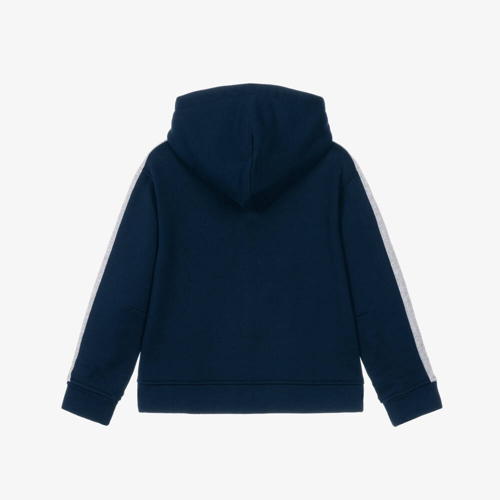 Dolce & Gabbana-Boys Navy Blue Zip Up Hoodie with Varsity Logo | Childrensalon