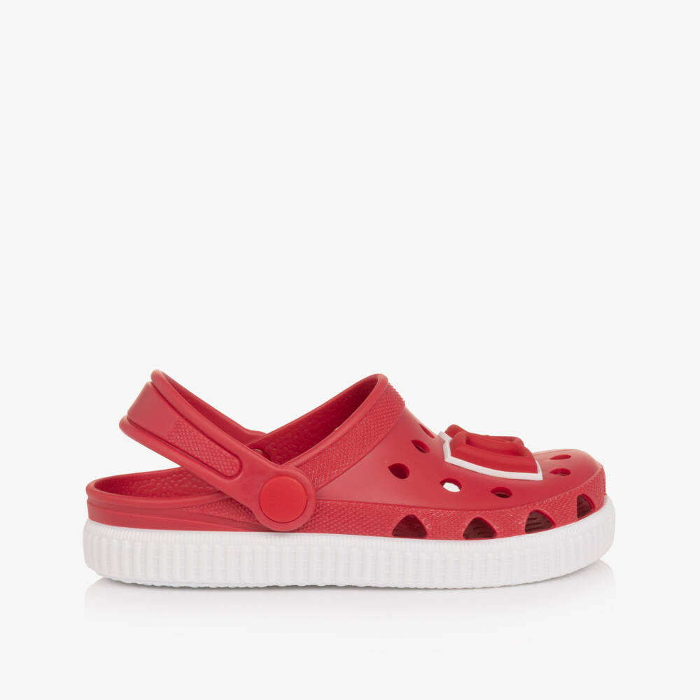 Dolce & Gabbana-Red Clog Sandals with DG Logo | Childrensalon