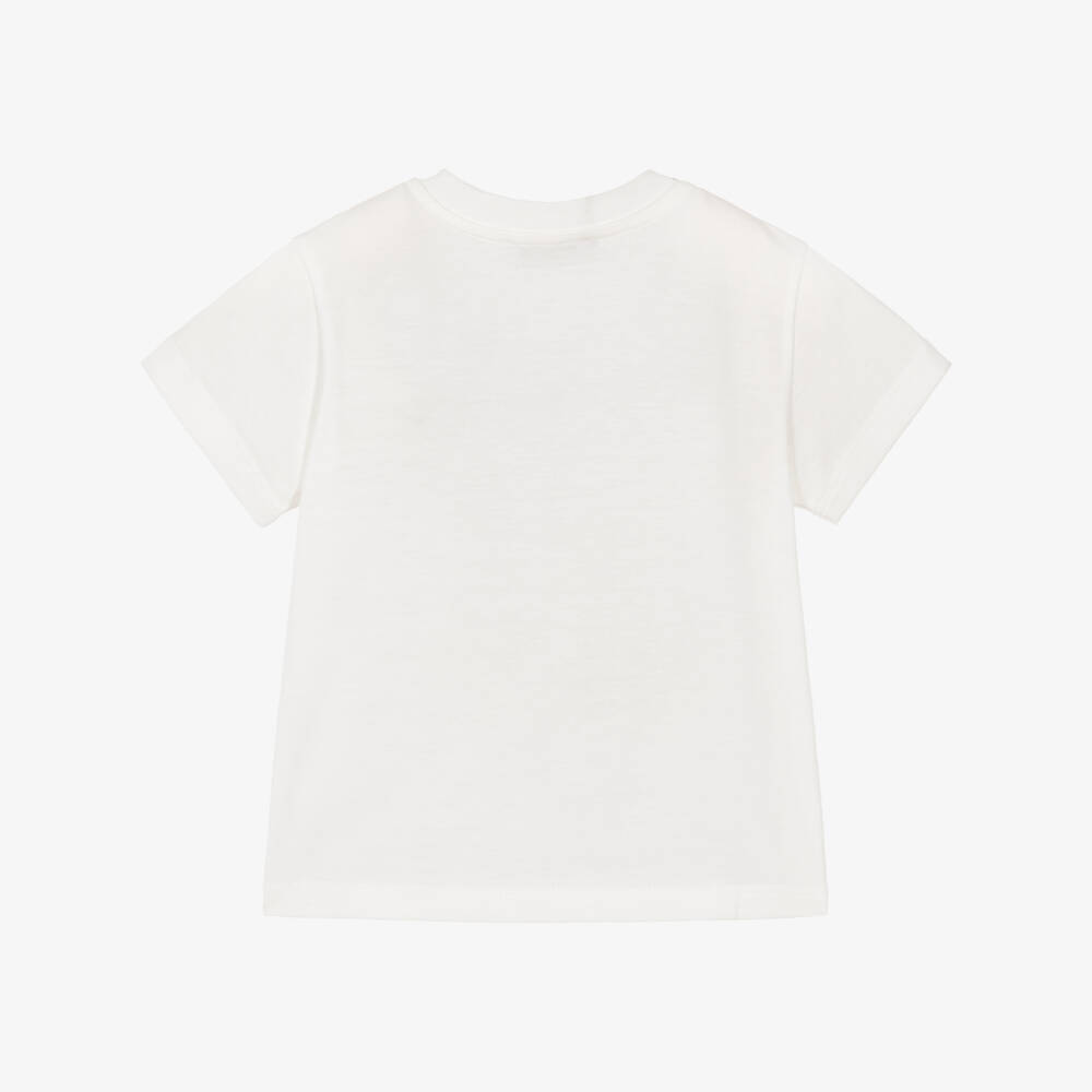 Dolce & Gabbana-Boys White Cotton Nautical Logo T-Shirt | Childrensalon