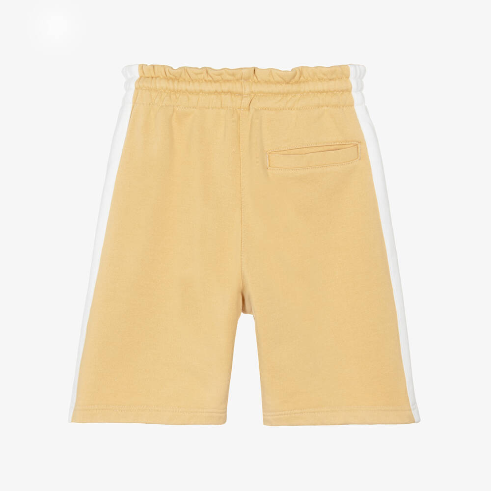 Dolce & Gabbana-Шорты желтые из хлопкового трикотажа с логотипом в тон для мальчиков | Childrensalon