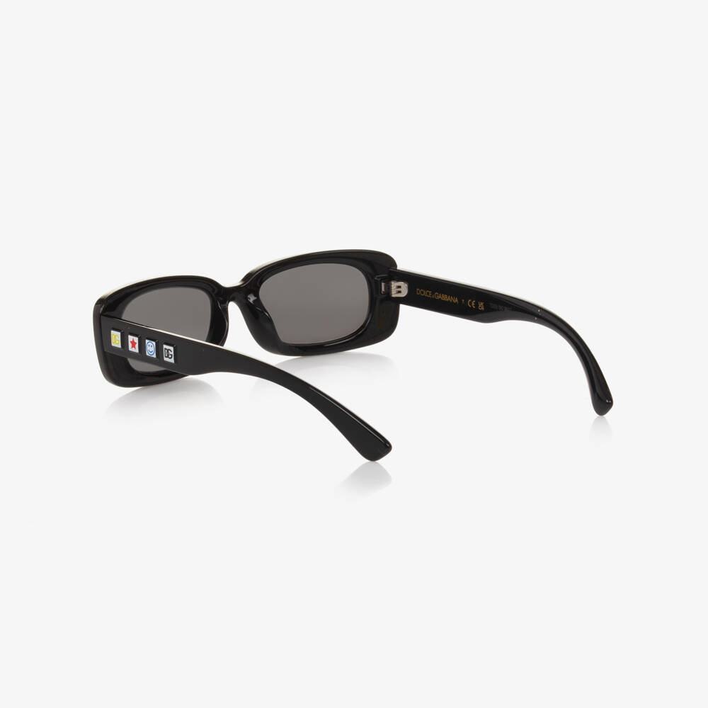Dolce & Gabbana-Girls Black DG Charms Sunglasses | Childrensalon