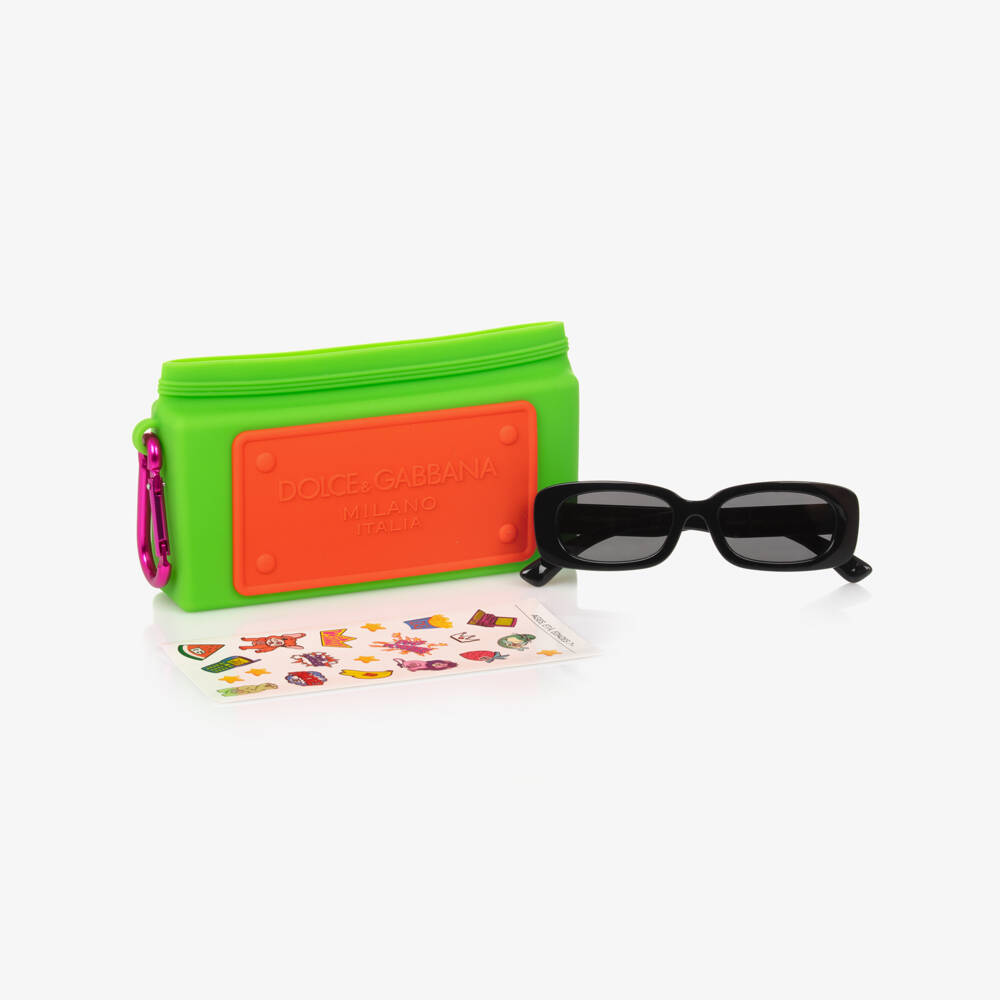 Dolce & Gabbana-Girls Black DG Charms Sunglasses | Childrensalon