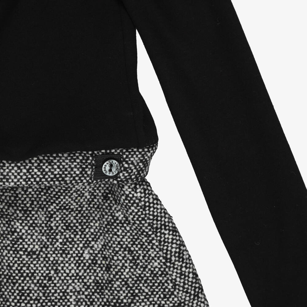 Dolce & Gabbana-Girls Black & Grey Long Sleeve Dress | Childrensalon
