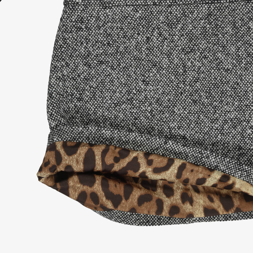 Dolce & Gabbana-Girls Black & Grey Long Sleeve Dress | Childrensalon
