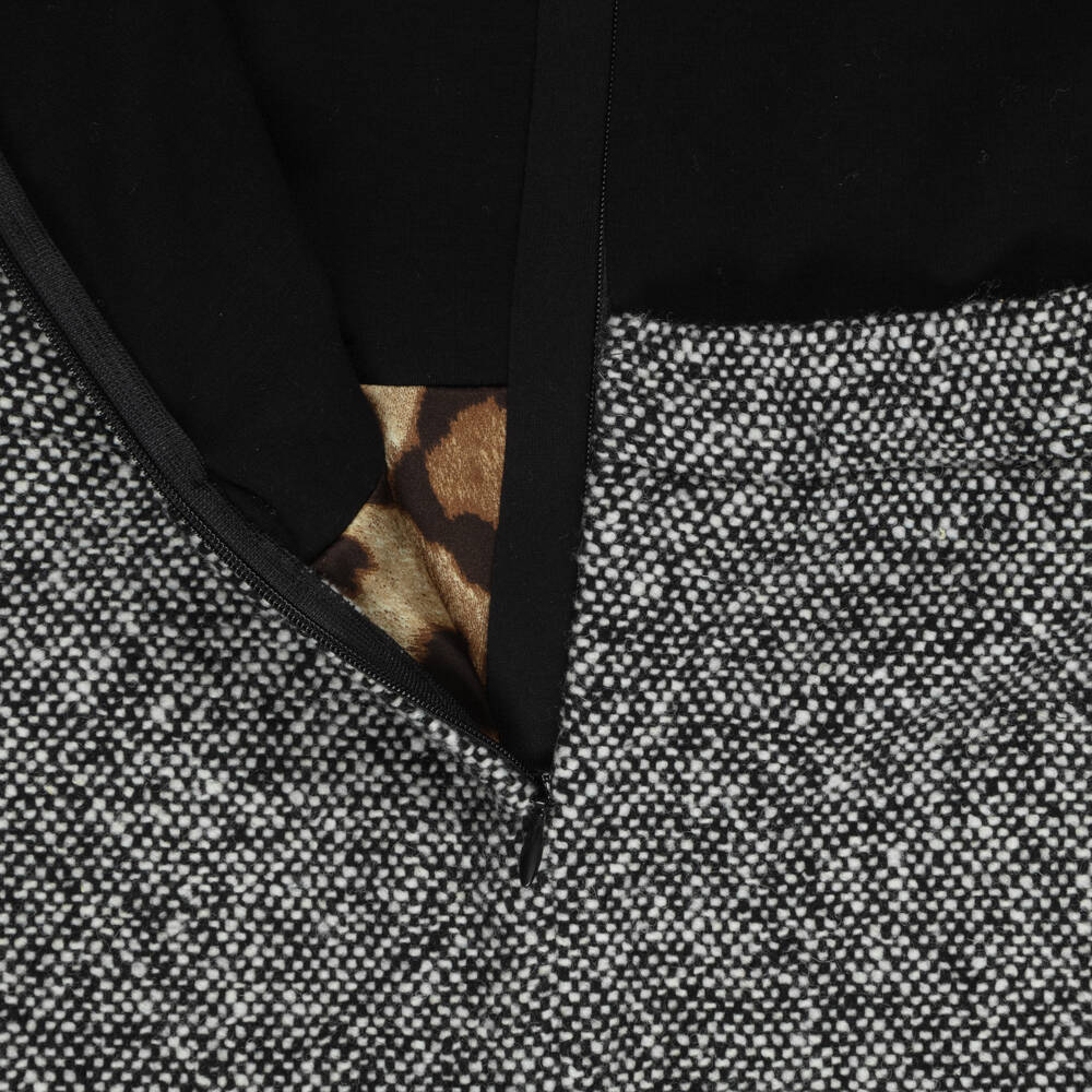 Dolce & Gabbana-Girls Black & Grey Long Sleeve Dress | Childrensalon